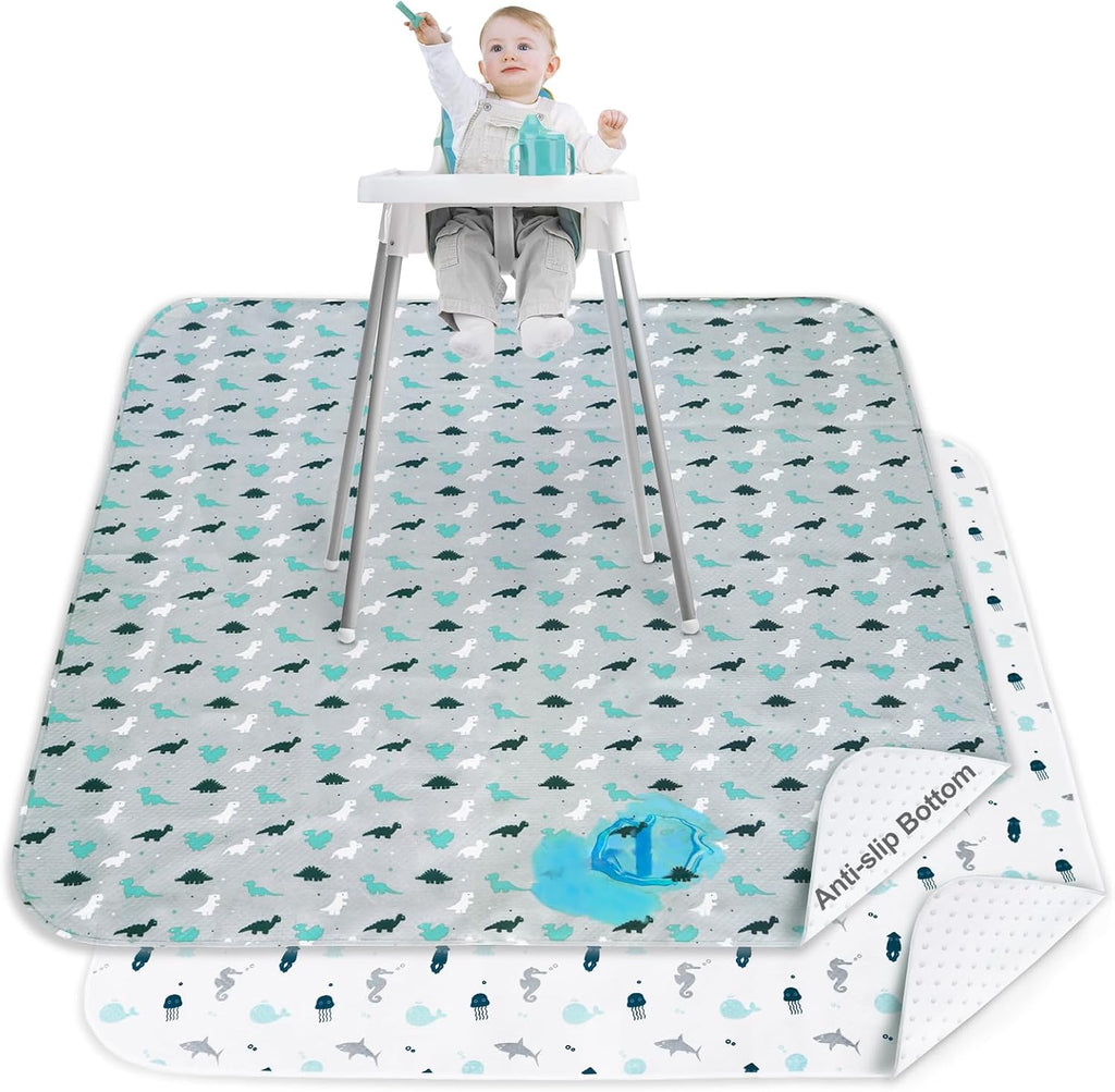 Springspirit waterproof splat mat pack of two front view laid out on kitchen floor