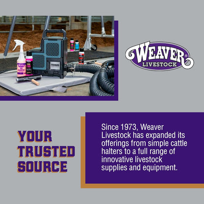 Authentic Weaver Leather agricultural tracking bell displaying its compact and lightweight frame design.