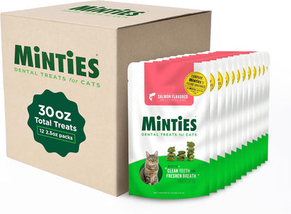 Minties Dental Treats for Cats, Salmon Flavored Cat Dental Treats, Freshens Breath and Controls Tartar, 10oz - Image 13