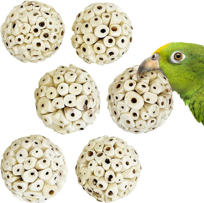PINVNBY 12 Pack Small Sola Balls Bird Toys Soft & Chewable Bird Chew Ball Natural Sola Plant Lightweight Shred Toy for Parakeet Cockatiel Lovebird Budgie and Similar Sizes Pets - Image 9