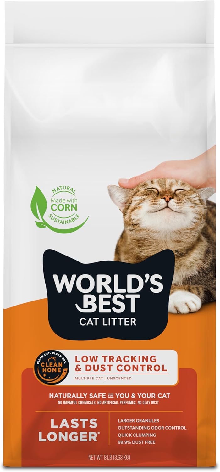 WORLD'S BEST CAT LITTER Low Tracking & Dust Control Multiple Cat Unscented 15-Pounds - Natural Ingredients, Quick Clumping, Flushable & Made in USA - Long-Lasting Odor Control & Easy Scooping - Image 11
