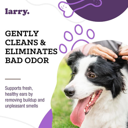 Larry dog ear cleaner solution for hygiene and debris removal