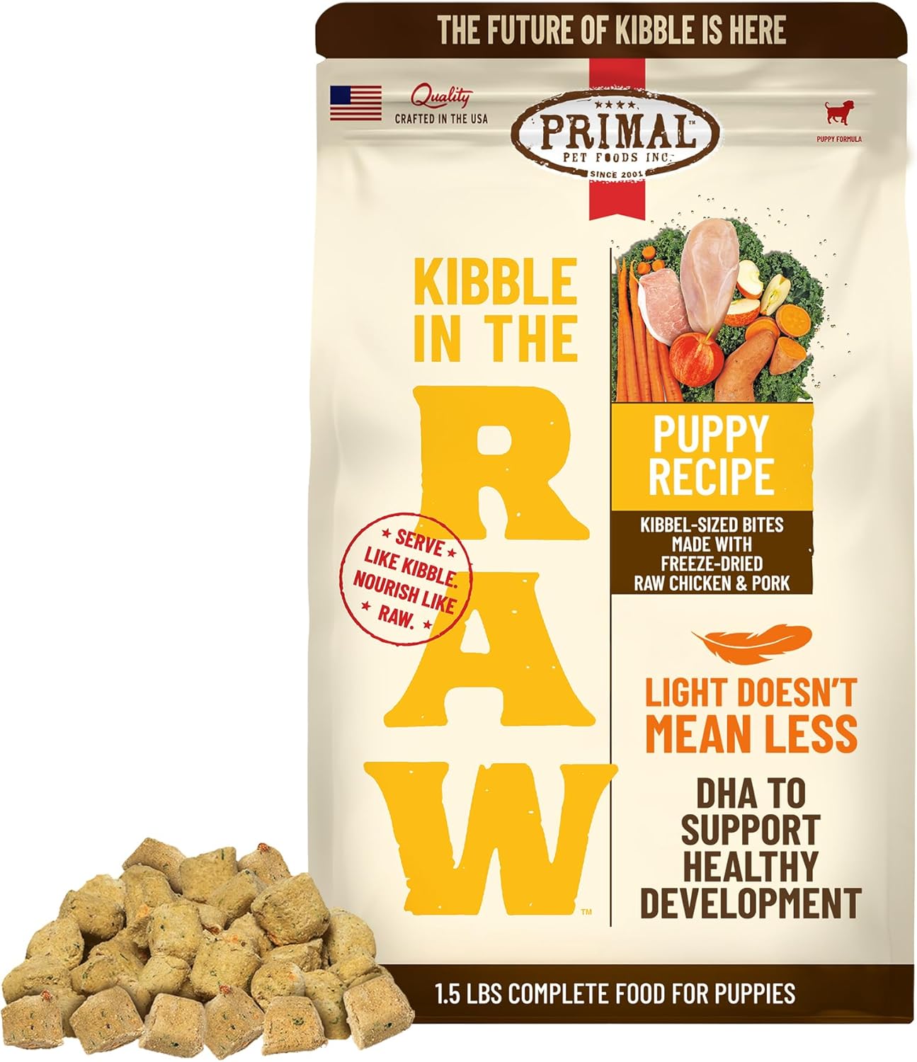Primal Kibble in The Raw, Freeze Dried Dog Food, Beef, Scoop & Serve, Made with Raw Protein, Whole Ingredient Nutrition, Crafted in The USA, Dry Dog Food 1.5 lb Bag - Image 15