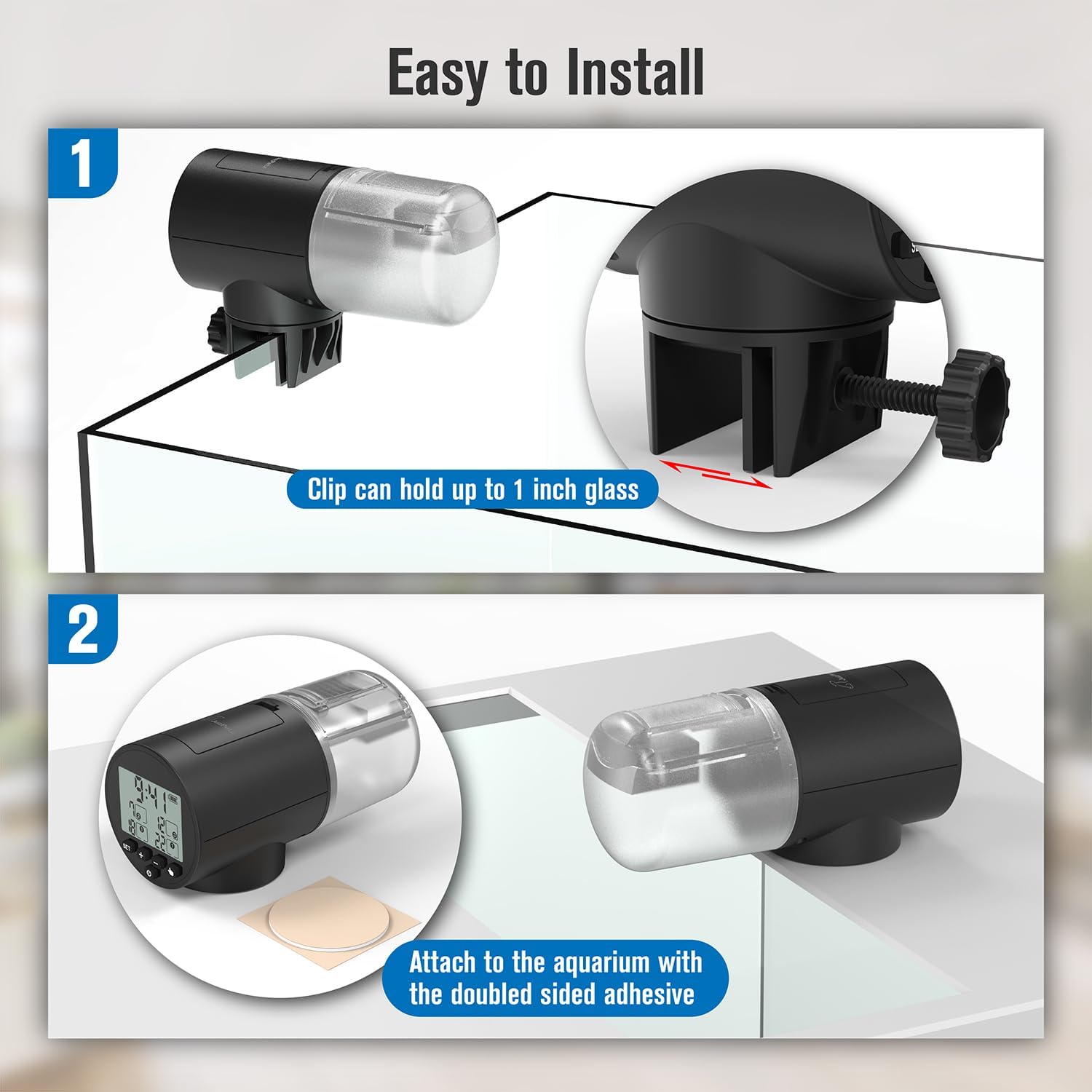 JuzPetz programmable aquarium timer dual mounting brackets illustration
