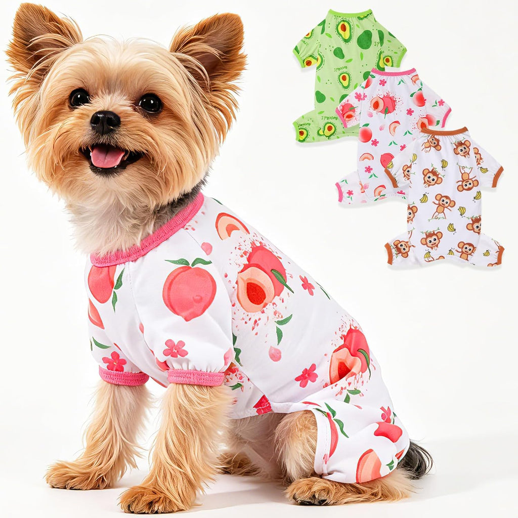 Dog Pajamas for Small Dogs Soft Strechy Summer Dog Pjs Puppy Clothes for Chihuahua Yorkie Boy Girl Cat Pet Outfits Cute Pattern XXS~L (Monkey, XX-Small) - Image 9