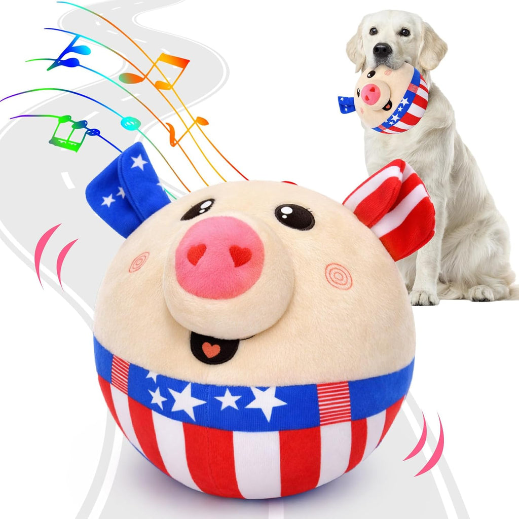 BABORUI Interactive Dog Toys Pig, Jumping Squeaky Dog Toys with Recording and Music Modes, Rechargeable Moving Dog Chew Toys for Small/Medium/Large Dogs to Keep Them Busy(Blue Pig) - Image 11