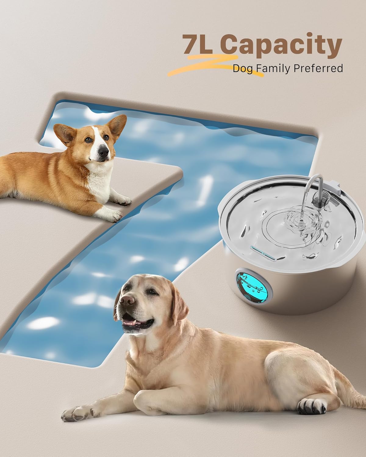 Close up of Grookpet pet fountain ergonomic handle
