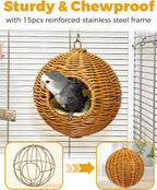 Chewproof Steel Frame Bird Nest for Cage, Washable Small Bed Hammock - Image 2