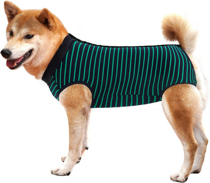 Dotoner puppy surgical vest packaging with size chart guide