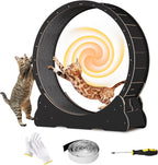 Homegroove Cat Exercise Wheel for Indoor Cats, 46" Large XL Cat Running Treadmill Wheel with Carpeted Runway for Kitty's Longer Life, Natural Wood Color(XL) - Image 13