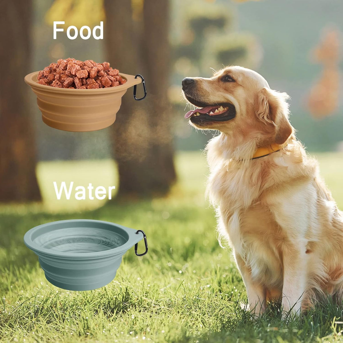 PetBonus food grade travel pet bowls for dogs and cats water feeding side view