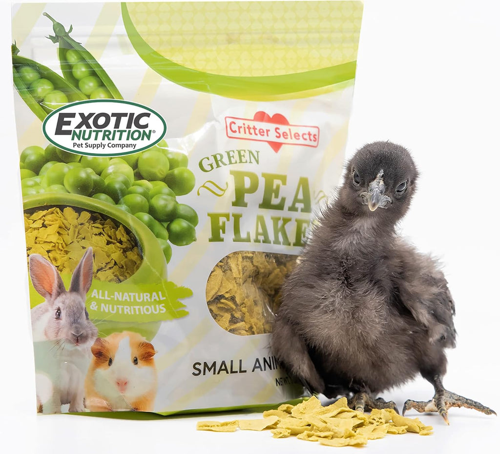 Exotic Nutrition green pea flakes container in retail setting