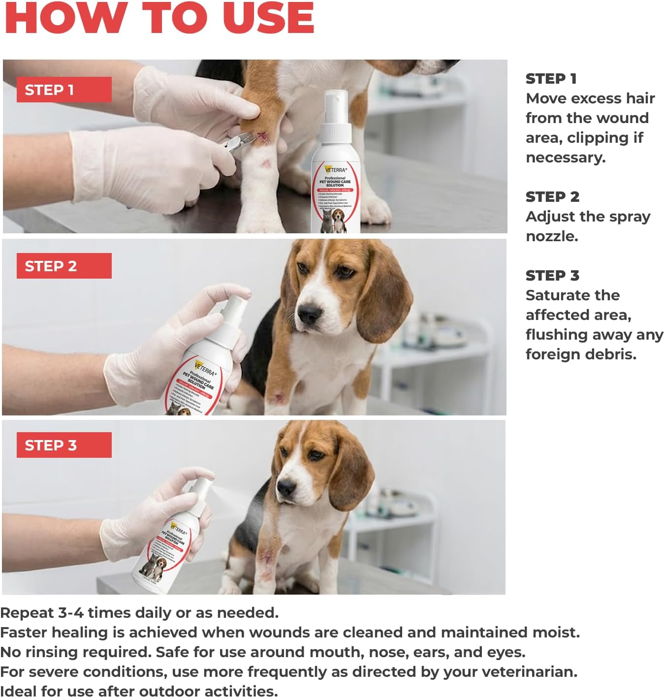 No-sting antiseptic formula for dog and cat skin hygiene spray