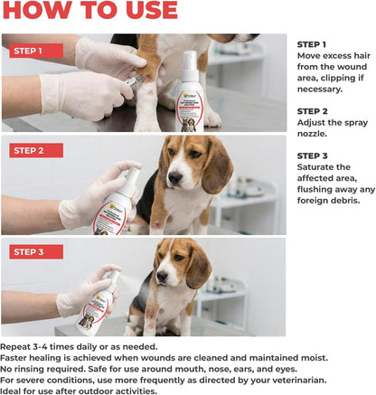 No-sting antiseptic formula for dog and cat skin hygiene spray