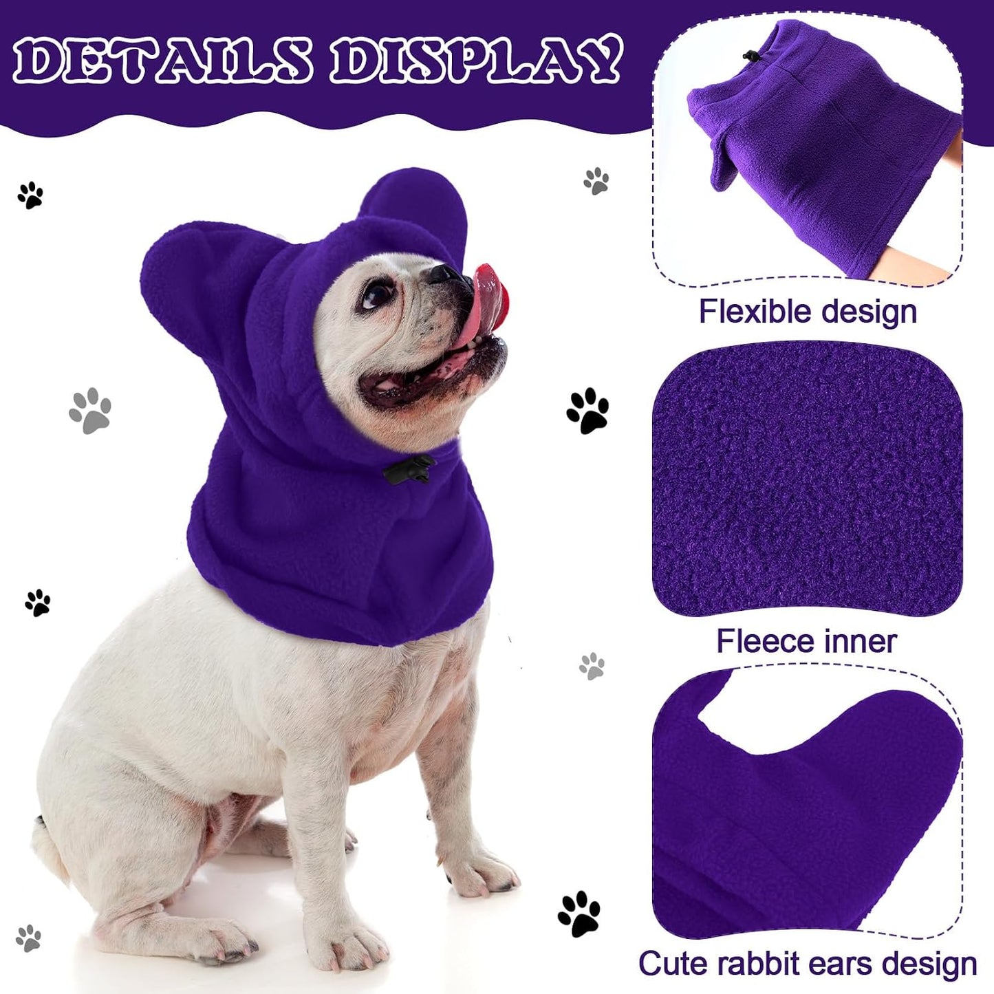 Close up of soft fleece material on Clysee dog beanie