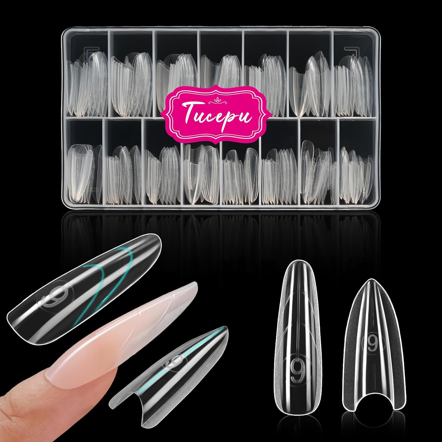 Tucepu Sandwich Nails Dual Forms 150 pieces front packaging view