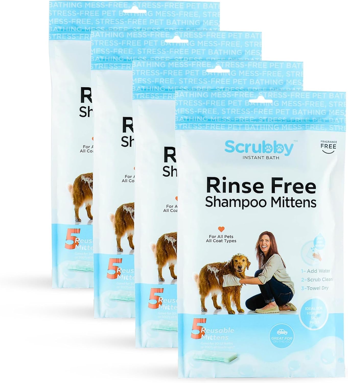 ScrubbyPet No Rinse Pet Wipes- Use Pet Bathing, Pet Grooming Pet Washing, Simple to Use,Just Lather, Wipe, Dry. Excellent Sensitive Skin. The Ideal Pet Wipes Bathing Your Pet Dog Cat. - Image 10