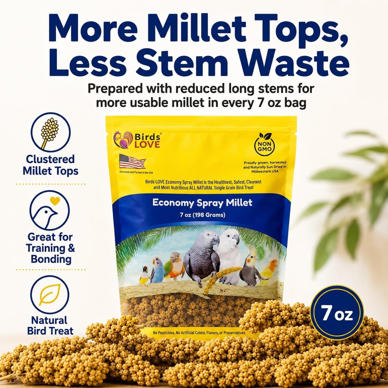Birds Love spray millet for cockatiels and lovebirds