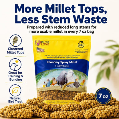 Birds Love spray millet for cockatiels and lovebirds