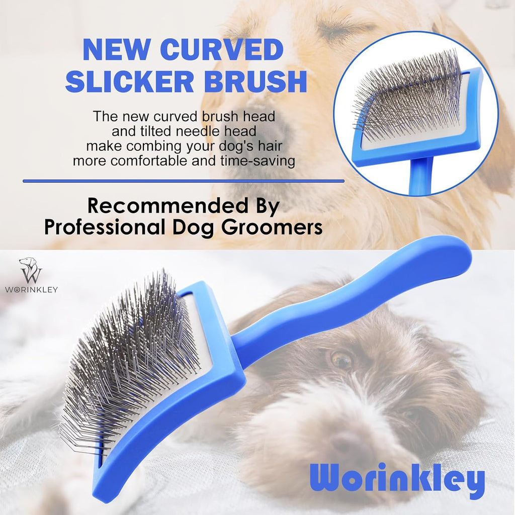 Large slicker brush for Goldendoodles and Poodles dematting care.