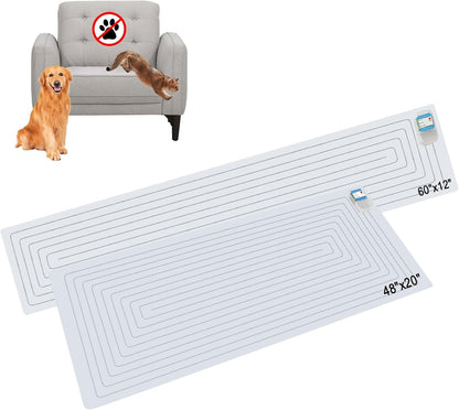SEERWAY Scat Pet Shock Mat 2 Pieces in Different Size, Shock Pads for Dogs and Cats Training Indoor, Electric Repellent Mat Keeps Pets Off Couch, Sofa, Countertop, 3 Modes (60" x12" + 30"x16") - Image 10