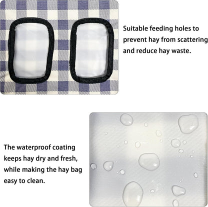Rabbit Hanging Hay Feeder Bag Large Capacity Small Animal Hay Dispenser 600D Oxford Cloth Rabbit Hay Storage Bag for Bunnies Guinea Pigs Chinchillas (Black) - Image 3