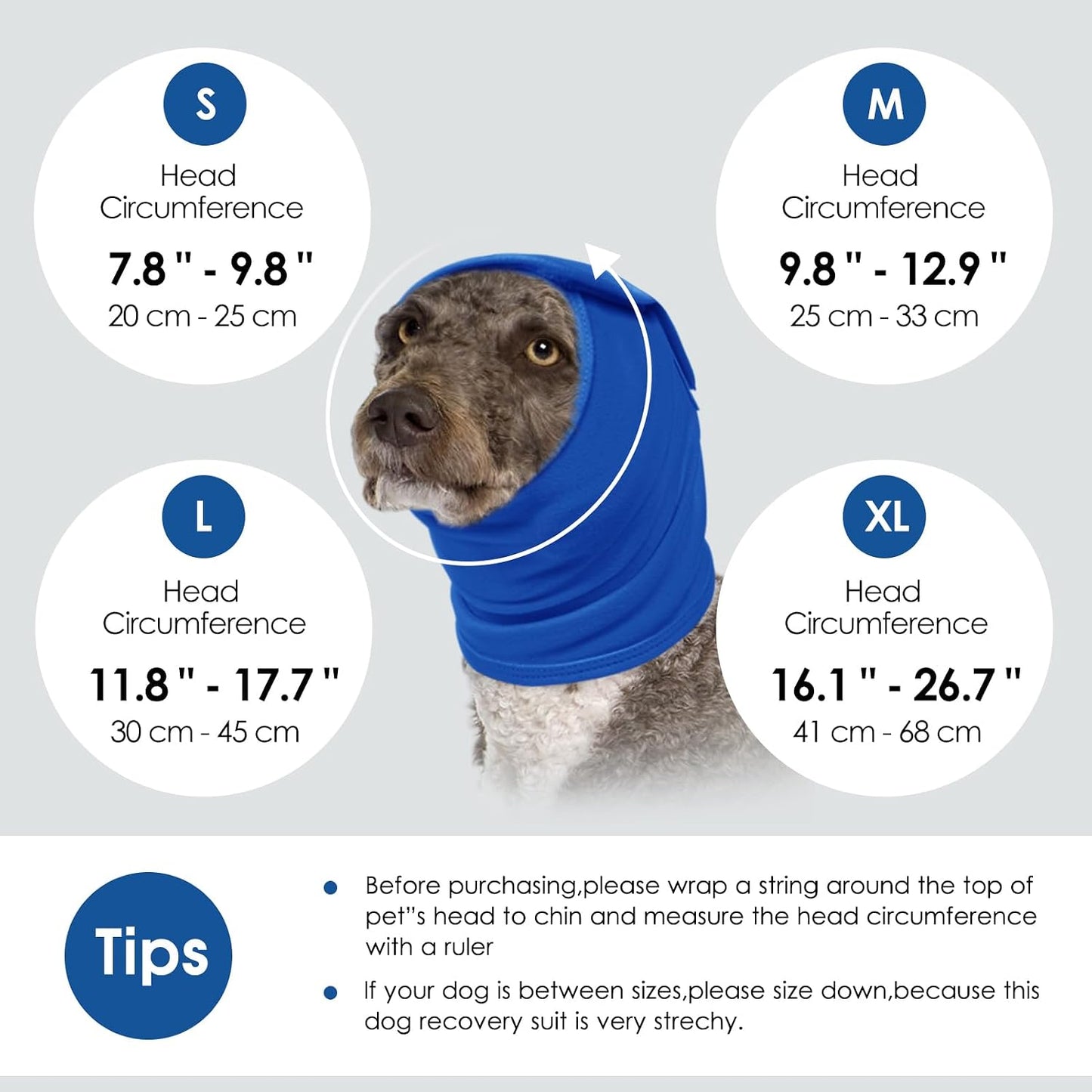 Sunfura no shake dog head wrap for hematoma post surgery care