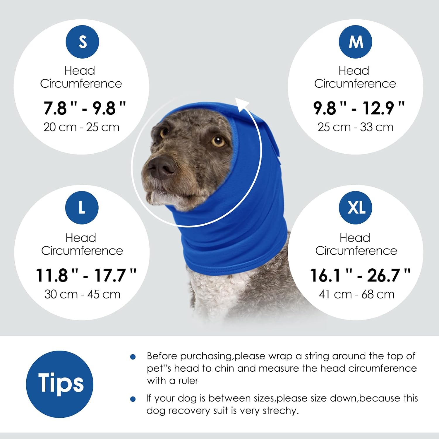 Sunfura no shake dog head wrap for hematoma post surgery care