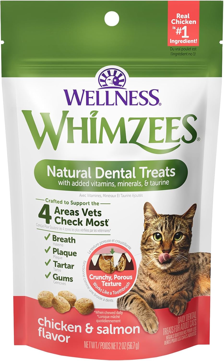 Wellness WHIMZEES Cat Dental Treats, Freshens Breath, Chicken and Salmon Flavor, 4.5 oz Bag - Image 11