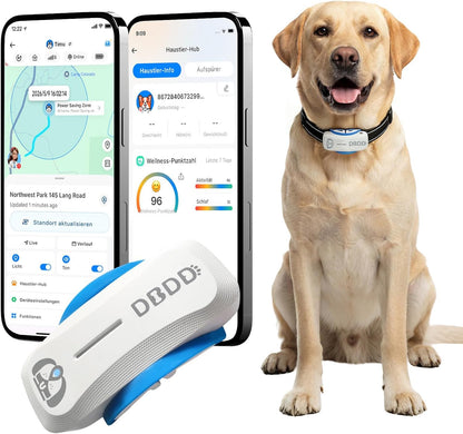 DBDD AI GPS dog tracker front view premium smart pet collar