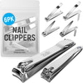 Zalik 6 pack stainless steel nail clipper set front view