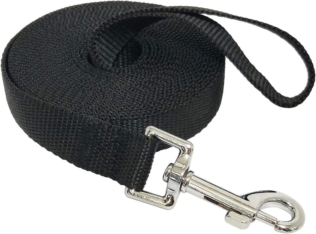 Nylon Training Dog Leash for Small Medium Large Dogs, 15ft 20ft 30ft 50ft Long Puppy Lead for Obedience Recall Training, Camping (20ft, Black) - Image 12