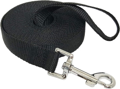 Nylon Training Dog Leash for Small Medium Large Dogs, 15ft 20ft 30ft 50ft Long Puppy Lead for Obedience Recall Training, Camping (20ft, Black) - Image 12