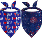 4th of July Dog Bandanas, Patriotic Party Pet Decorations 2 Pack, Adjustable Independence Day Holiday Bandana American Flag Triangle Bibs Cat Scarf Set - Image 13
