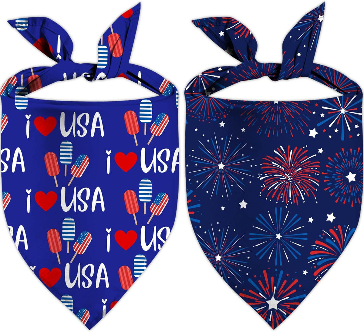 4th of July Dog Bandanas, Patriotic Party Pet Decorations 2 Pack, Adjustable Independence Day Holiday Bandana American Flag Triangle Bibs Cat Scarf Set - Image 13