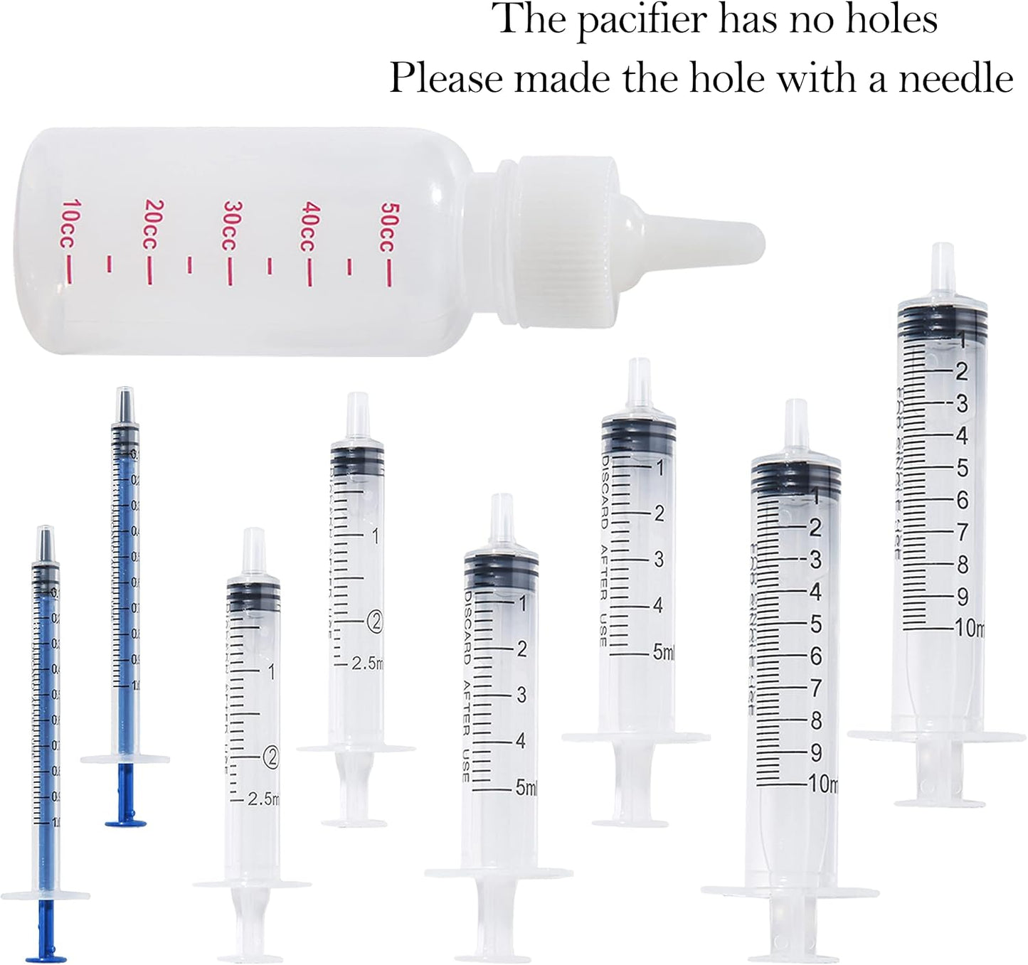 Doggiema professional puppy and kitten tube feeding kit components organized on a flat surface.