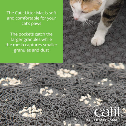 Close up texture of Catit non slip litter mat showing mesh and litter catching pockets