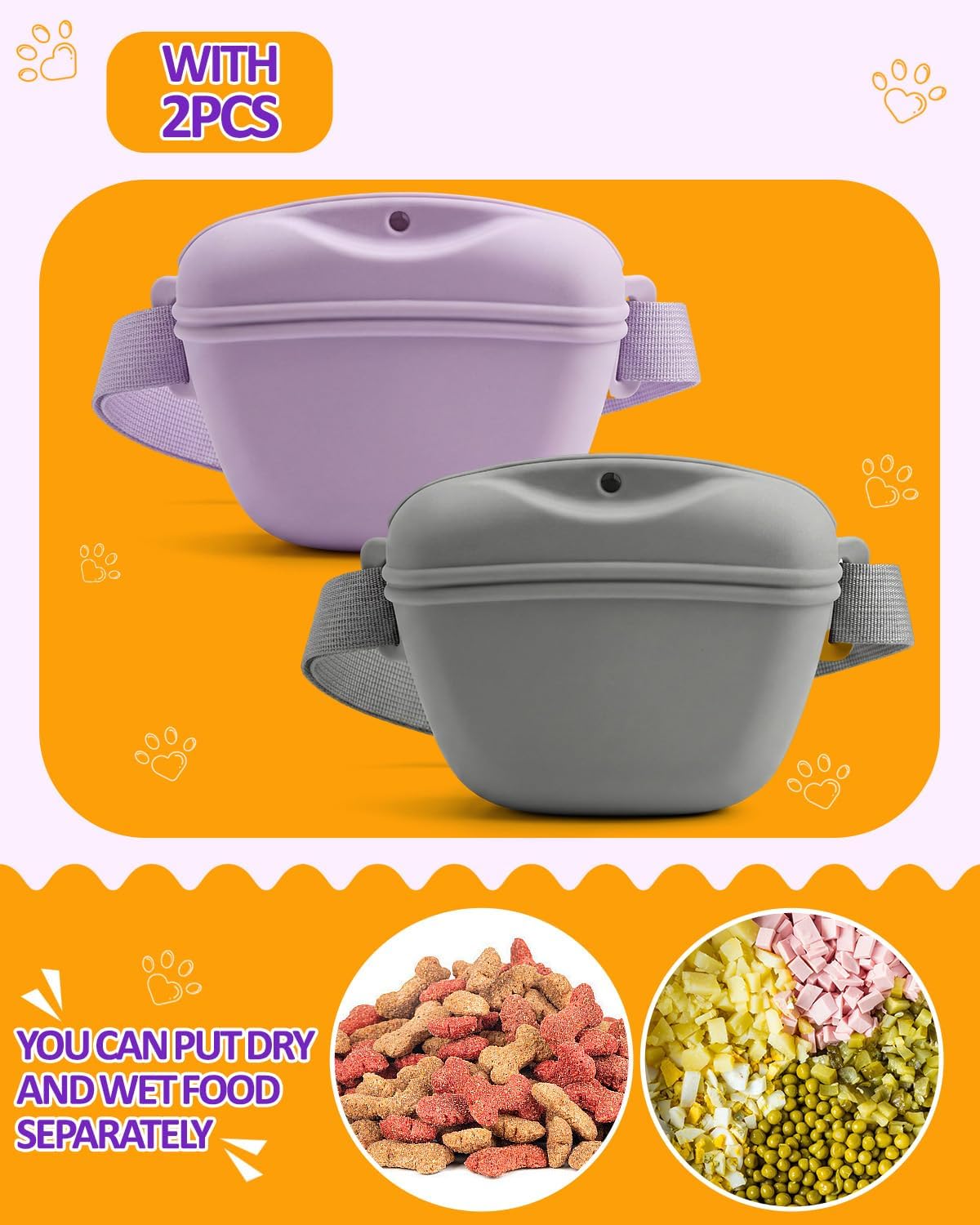Side profile of silicone dog treat pouch with belt clip