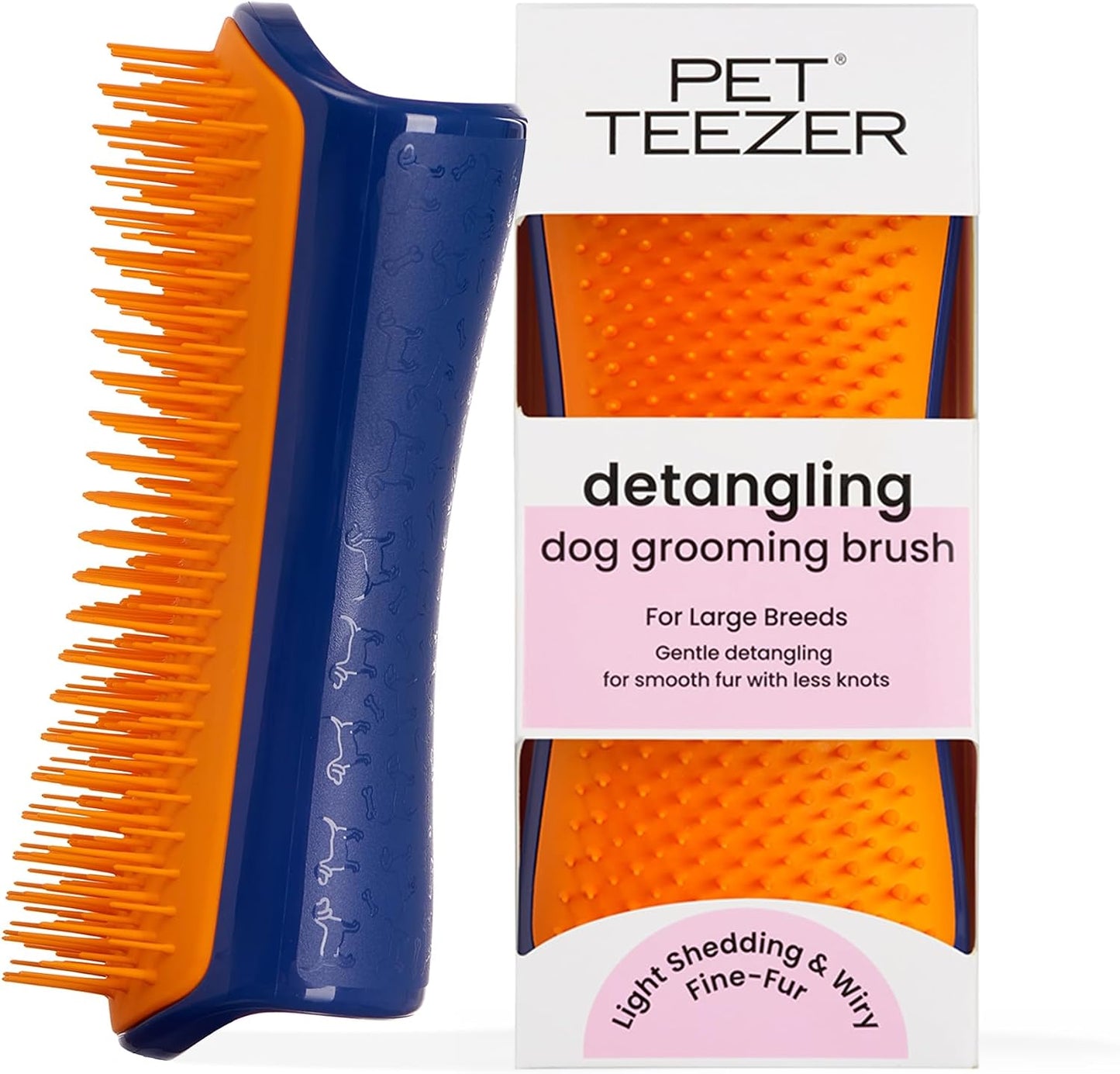 Pet Teezer Detangling Dog Grooming Brush, Dry Brush & Dog Bath Brush for Wet or Dry Fur & Light Shedding Breeds, Small, Lilac/Yellow - Image 10