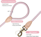 Mile High Life reflective dog leash pink variant highlighting the secure rust resistant metal swivel clasp