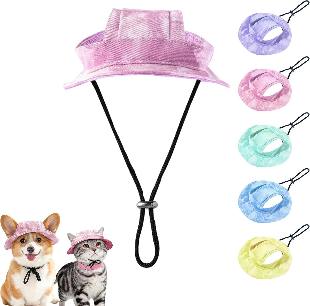 Cat Sun Hat,Dog Bucket Hat,Pet Sport Hat&Pet Hat with 2Ear Holes,Fall Hats for Cats&Dogs,Decorative Hats for Cats&Dogs,Make Your Pet Even Cuter and More Beautiful (Blue, S) - Image 9