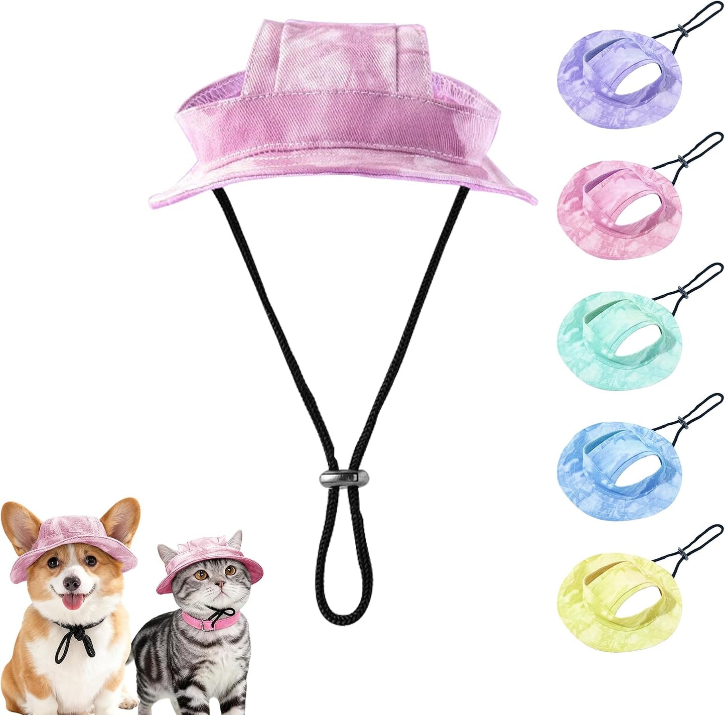 Cat Sun Hat,Dog Bucket Hat,Pet Sport Hat&Pet Hat with 2Ear Holes,Fall Hats for Cats&Dogs,Decorative Hats for Cats&Dogs,Make Your Pet Even Cuter and More Beautiful (Blue, S) - Image 9