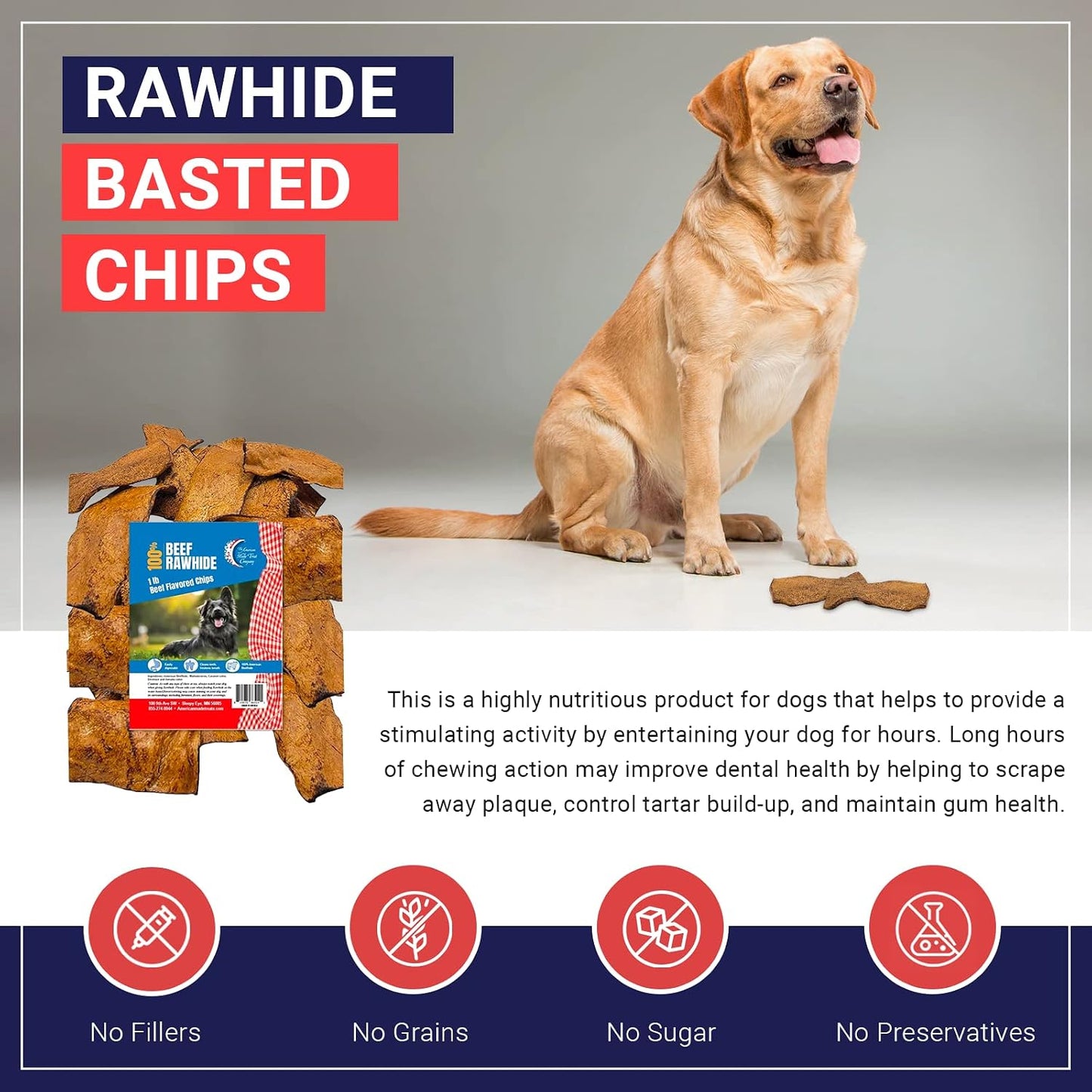 Digestible bone alternative chips for puppies to senior dogs