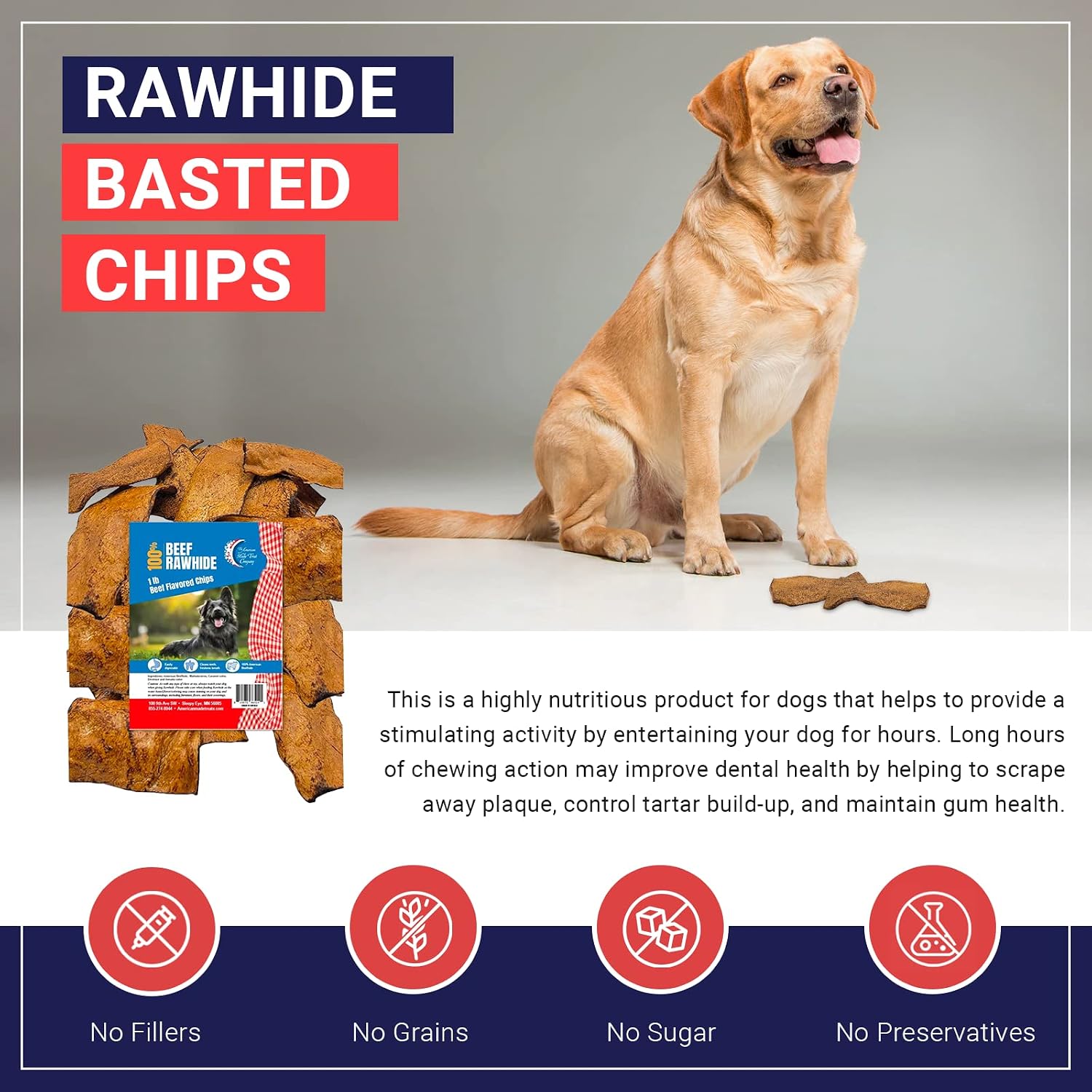 Digestible bone alternative chips for puppies to senior dogs