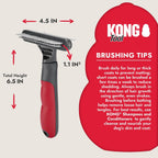 KONG dual action deshedding and detangling rake tool for long haired pets
