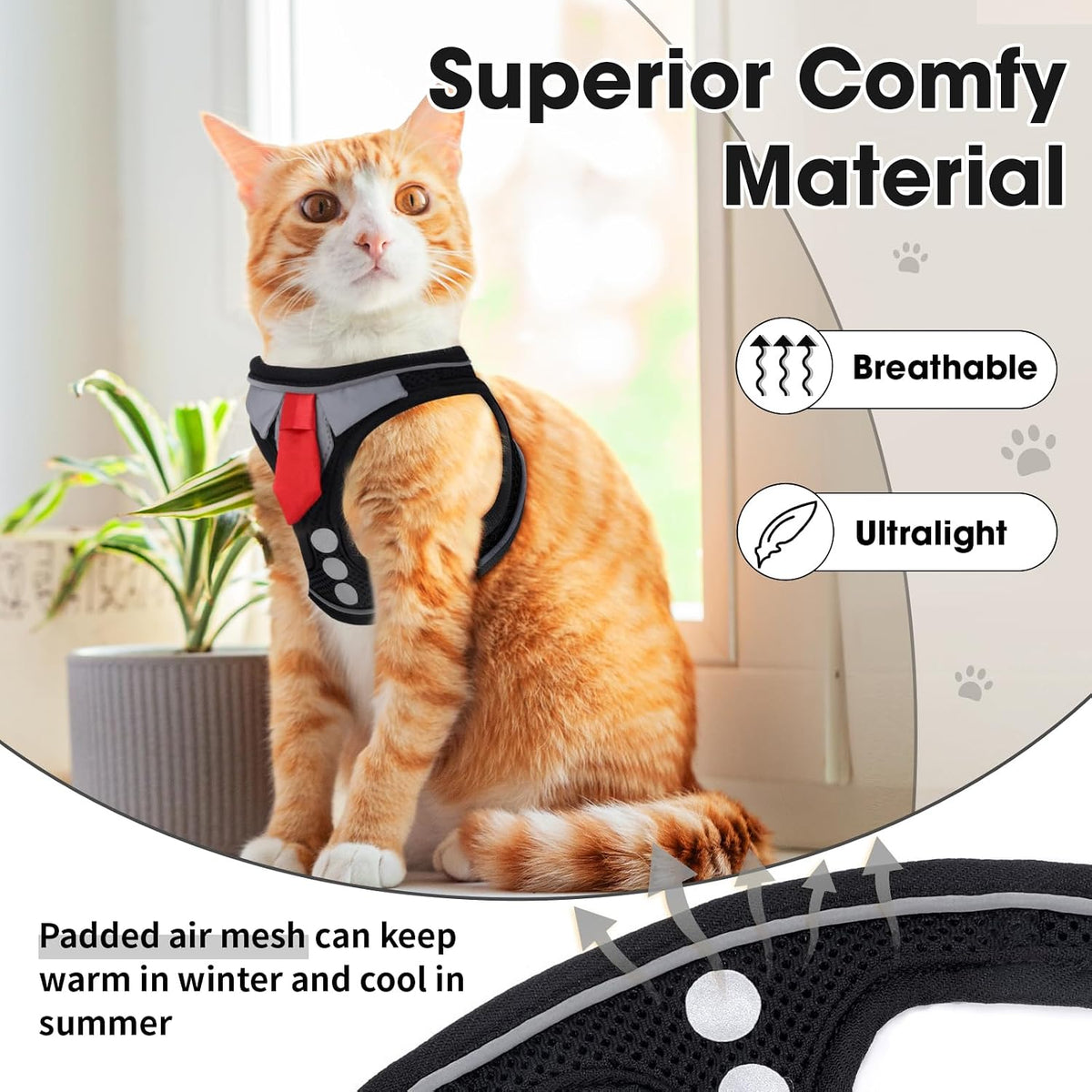 Premium USA imported NCMAMA cat walking vest and leash set package
