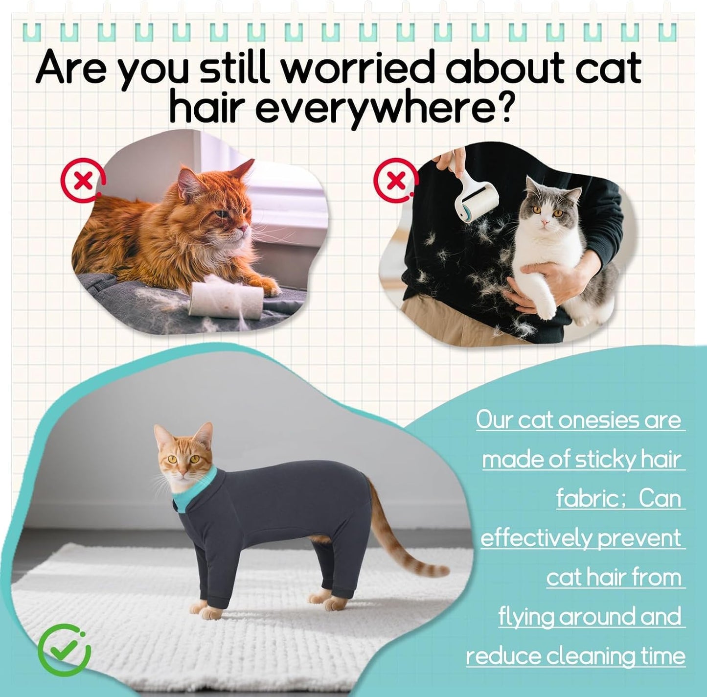 Back view of T'CHAQUE recovery suit for cats