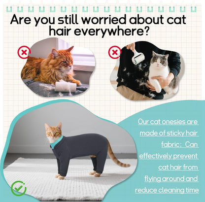 Back view of T'CHAQUE recovery suit for cats