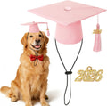 Julmelon pet graduation cap front view with pink tassel