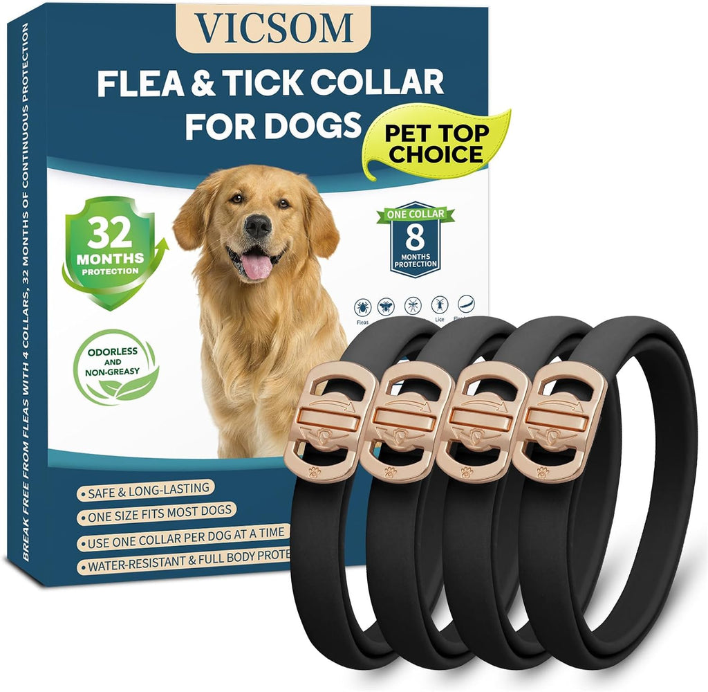 Vicsom flea and tick collar for dogs 4 pack front view